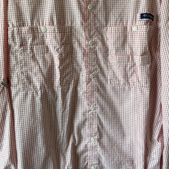 Columbia PFG Super Tamiami Shirt Mens LARGE Red Fishing Lightweight Long Sleeve - Picture 4 of 7